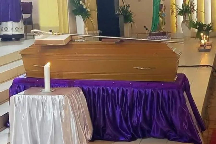 The mortal remains of late Archbishop Joachim N’Dayen, the first African Catholic Archbishop of Bangui Archdiocese in the Central Africa Republic (CAR). Credit: Courtesy Photo
