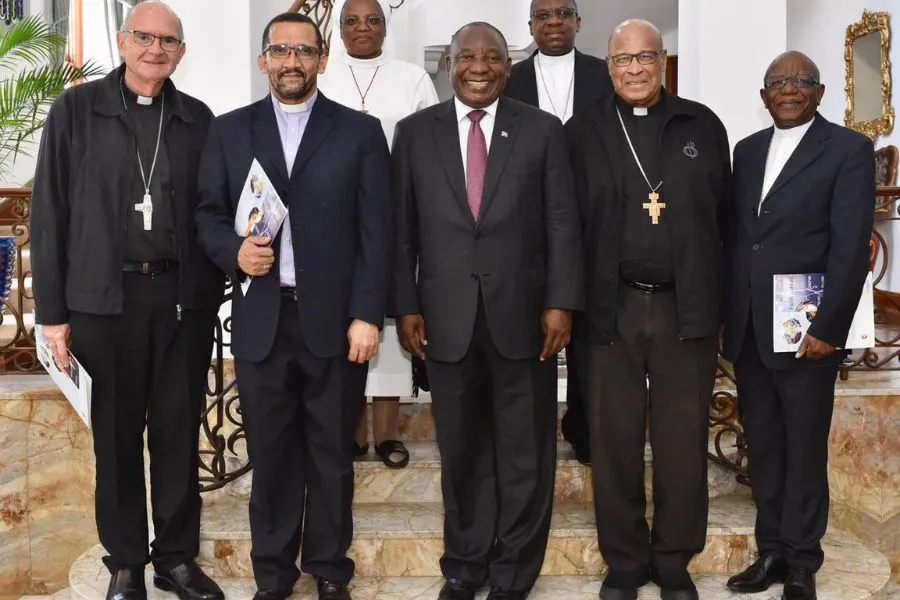 A delegation of the South African Catholic Bishops' Conference (SACBC) meeting President Ramaphosa in January 2020. Credit: SACBC
