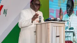 Bishop Matthew Hassan Kukah speaking at a high-level town hall meeting on the promotion of peace and security in the North-western Nigeria held in Sokoto Tuesday, August 8. Credit: The Kukah Centre