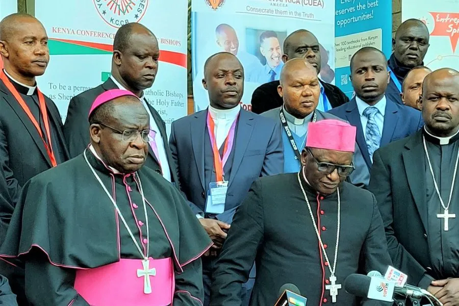Members of the Kenya Conference of Catholic Bishops (KCCB) Commission for Education and Religious Education (CERE) during a press conference at the eighth edition of Kenya’s Catholic Schools’ Principals Association (CaSPA) conference in Nairobi. Credit: Diocese of Nakuru