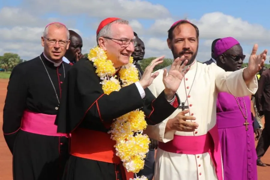 Pietro Cardinal Parolin arrives in Rumbek Diocese. Credit: Rumbek Diocese