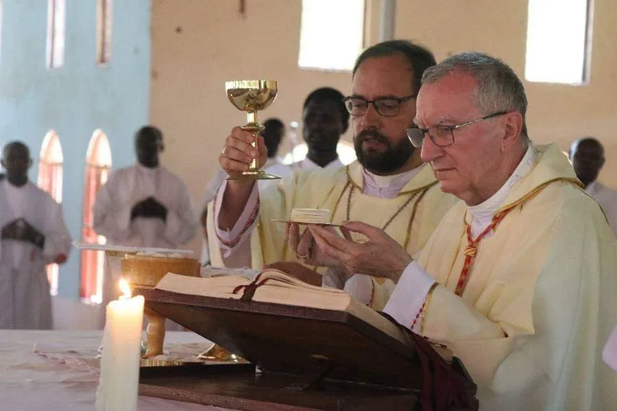 Pietro Cardinal Parolin during Holy Mass at Holy Family Cathedral of Rumbek Diocese. Credit: Rumbek Diocese