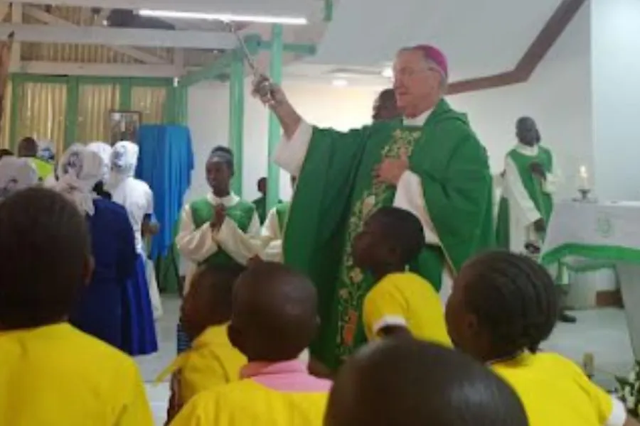 Bishop John Patrick Dolan of the Catholic Diocese of Phoenix in the United States celebrates Mass at St Mary's Catholic Church of the Archdiocese of Nairobi Kenya. Bishop Dolan serves on the subcommittee on Africa of the United States Conference of Catholic Bishops and was on a 12-day tour of projects supported by the US Bishops in Ethiopia, Kenya, and Uganda  Credit: ACI Africa