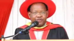 Fr. Patrick Mwania during his installation as Vice Chancellor Designate of Tangaza Univerty College on 21 August 2023. Credit: Screenshots from Capuchin TV Kenya