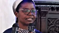 A screenshot of Sr. Leah Kayembe, the Provincial Superior of Poverelle Sisters (PS) giving her speech during the Silver Jubilee celebration in Kenya. Credit: Capuchin Television.