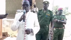 Bishop Alex Lodiong Sakor Eyobo speaking during the launch of the first-ever Military Court in Yei River County of Central Equatoria State in South Sudan. Credit: Courtesy Photo