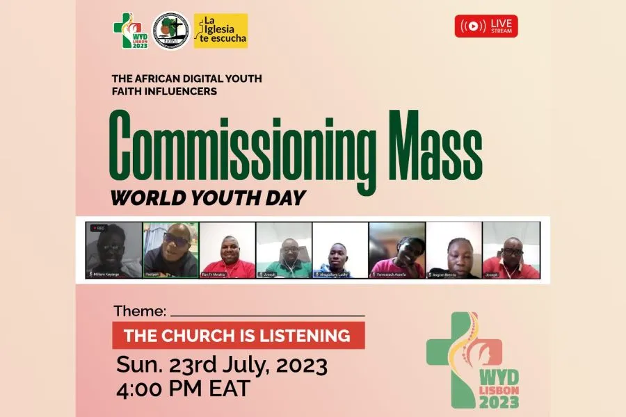 Poster announcing the commissioning Mass for members of the African Digital Faith Influencers participating in the World Youth Day in Lisbon.
Credit: African Digital Faith Influencers