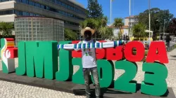 Emmanuel Kangayo, the chairman of Archdiocese of Freetown, Sierra Leone youth group at the World Youth Day in Lisbon. Credit: Emmanuel Kangayo