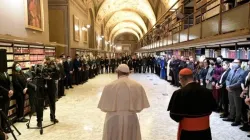 Pope Francis inaugurates the new art gallery at the Vatican Apostolic Library, Nov. 5, 2021. Vatican Media.
