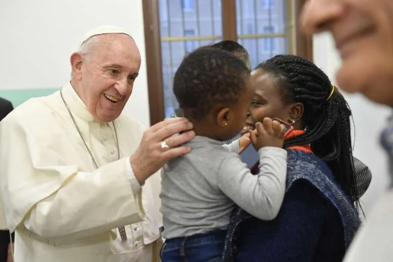 Pope Francis at the Caritas Citadel of Charity in Rome. Credit: Vatican Media.