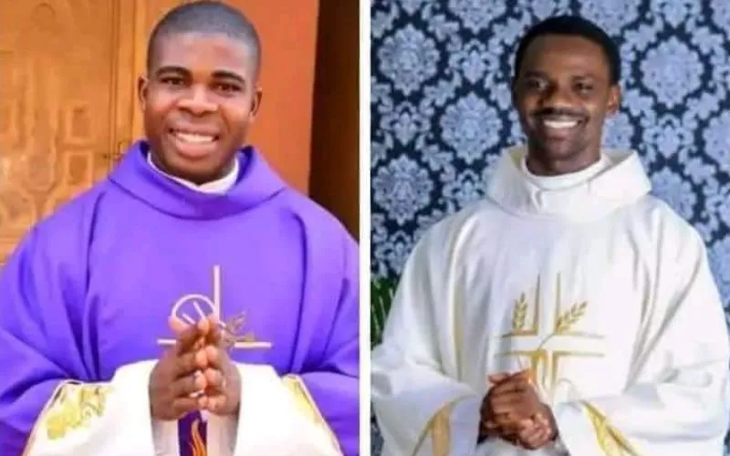 Fr. Kenneth Kanwa (right) and Fr. Jude Nwachukwu (left). Credit: Ahiara Diocese