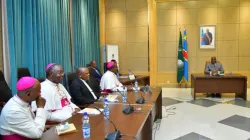Members of the National Episcopal Conference of Congo (CENCO) with President Félix Tshisekedi. Credit: Presidency of the Republic of DRC