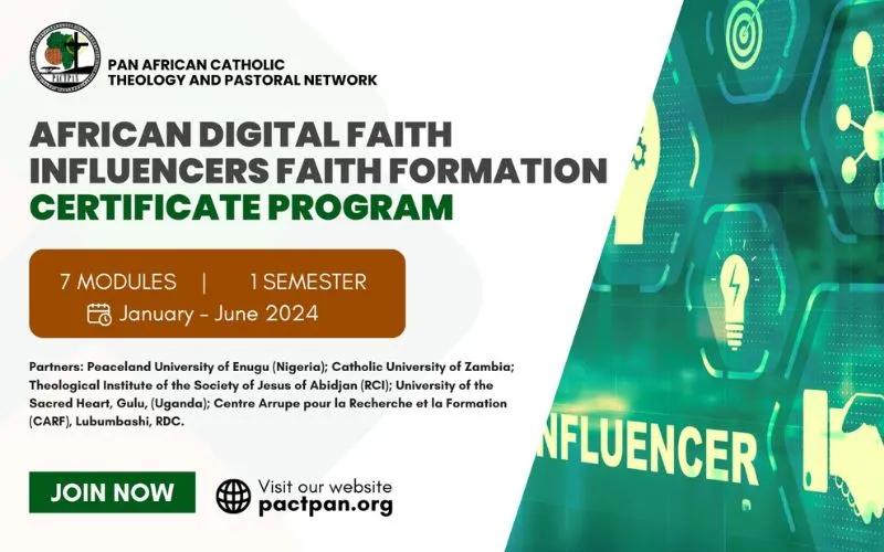 Poster announcing the African Digital Faith Influencers Formation certificate program. Credit: PACTPAN