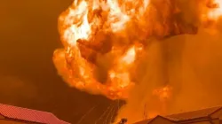 Screengrab of of gas explosion in Embakasi, Nairobi, Kenya