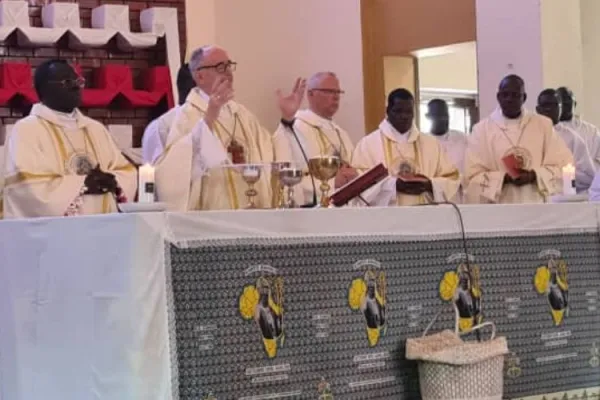 Michael Cardinal Czerny during Holy Mass at St. Theresa’s Kator Cathedral of Juba Archdiocese on Sunday, 4 February 2024. Credit: Ginaba Lino/Juba/South Sudan
