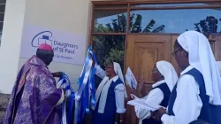 Archbishop Philip Subira Anyolo of Kenya's Nairobi Archdiocese unveiling the new trademark of the Daughters of St. Paul (Pauline Sisters) on Friday, 8 March 2024 at their Chapel in Nairobi. Credit: ACI Africa
