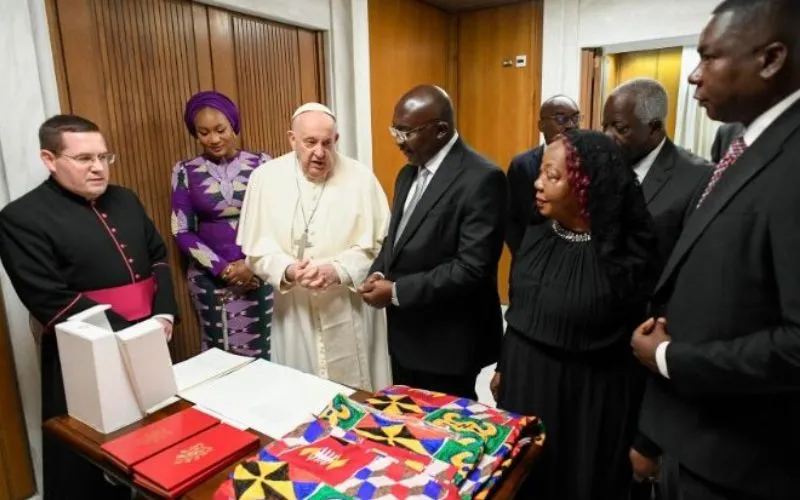 Pope Francis with Vice President Bawumia of Ghana in the Vatican. Credit: Vatican Media