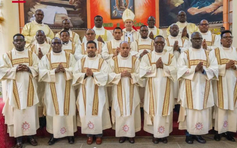 The 18 members of the Society of Jesus (SJ/Jesuits) ordained Deacons on 10 February 2024. Credit: Hekima University College