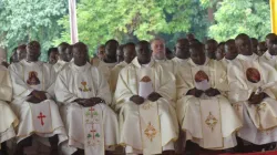 A section of Priests, including Fr. Jeff Duaime during the Episcopal Consecration of two Auxiliary Bishops for Nairobi Archdiocese on 6 April 2024. Credit: ACI Africa