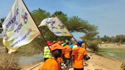 Youths from South Sudan's Catholic Diocese of Rumbek on their peace pilgrimage to Tonj. Credit: Bishop Christian Carlassare