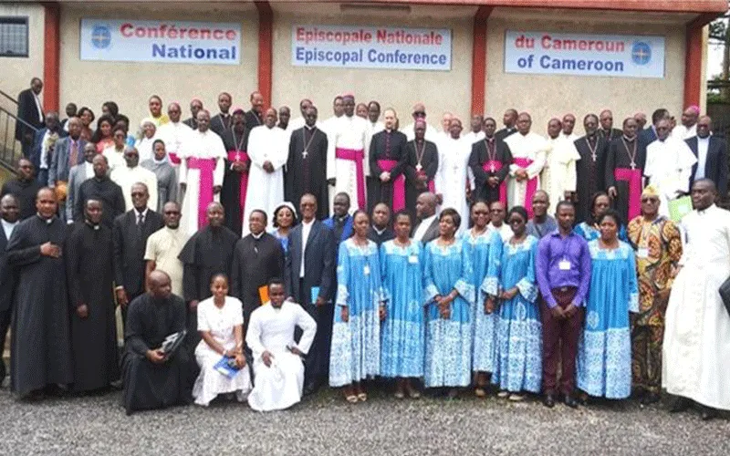 Bishops in Cameroon Pose with Faithful at the end of their 44th Plenary Assembly in Yaounde, in May, 2019