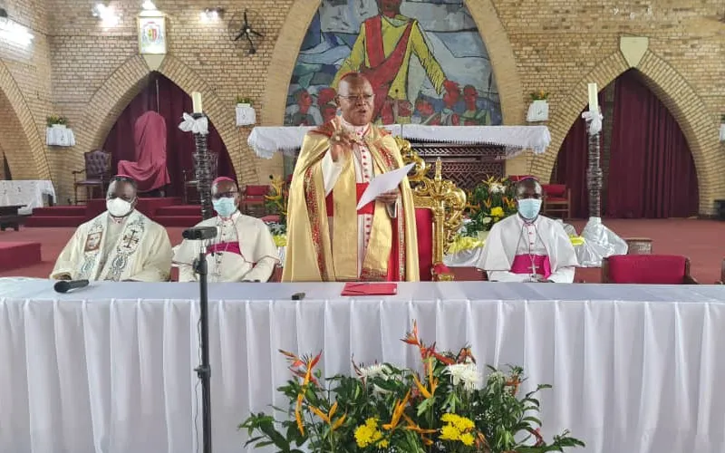 Fridolin Cardinal Ambongo addressing pastoral agents in DR Congo's Kinshasa Archdiocese on 4 January 2021. Credit: Archdiocese of Kinshasa