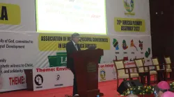 Dr. Paolo Ruffini addressing delegates of the 20th AMECEA Plenary Assembly in Dar es Salaam, Tanzania on 12 July 2022. Credit: ACI Africa