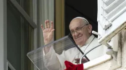 Pope Francis gives the weekly Angelus address on Aug. 27, 2023. | Vatican Media