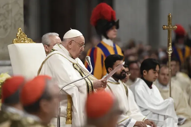 Pope Francis delivers his homily during the Mass for the solemnity of the Epiphany in St. Peter's Basilica on Jan. 6, 2024. | Credit: Vatican Media