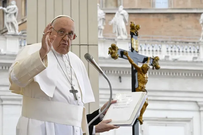 Pope Francis at his general audience in St. Peter's Square on Sept. 20, 2023. | Credit: Vatican Media