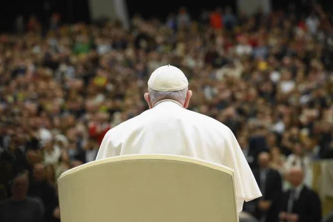 Pope Francis at his general audience in Paul VI Hall on Feb. 15, 2023. | Vatican Media