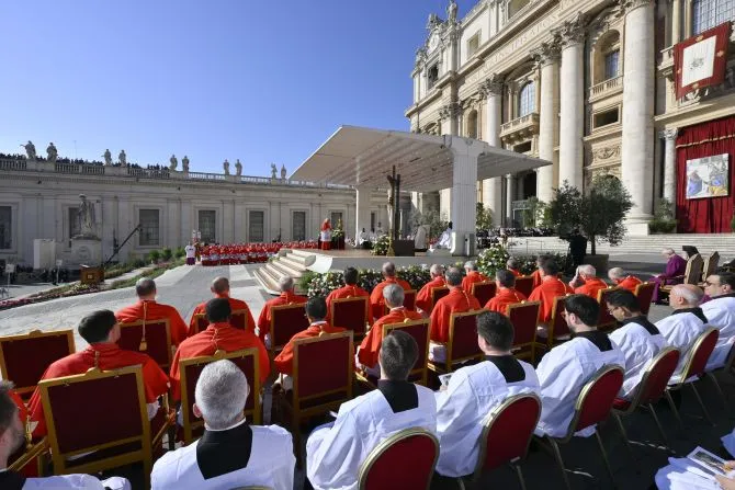 Pope Francis created 21 new cardinals from across the world at a Saturday morning consistory in St. Peter’s Square (Sept. 30, 2023). | Credit: Vatican Media