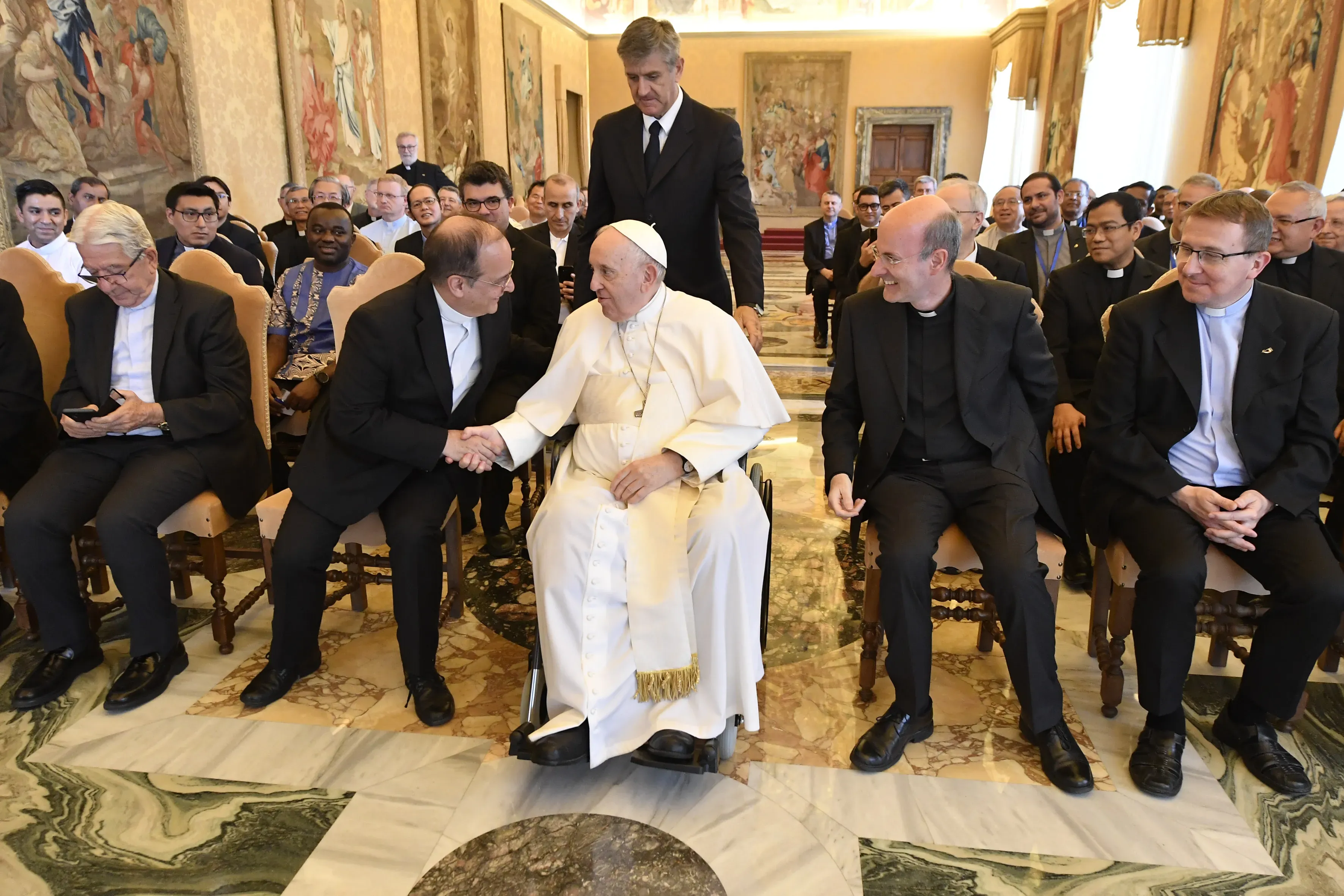 Pope Francis met with members of the Society of Saint Paul on June 18, 2022. Vatican Media