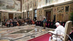 Pope Francis meets Canadian Indigenous leaders at the Vatican on April 1, 2022. Vatican Media