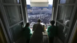 Pope Francis delivers the Sunday Angelus from the window of his study overlooking St. Peter's Square, Jan. 28, 2024. | Credit: Vatican Media