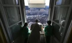Pope Francis delivers the Sunday Angelus from the window of his study overlooking St. Peter's Square, Jan. 28, 2024. | Credit: Vatican Media
