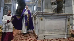 Cardinal Mauro Gambetti, archpriest of St. Peter’s Basilica, presides over a penitential rite on June 3, 2023, two days after a Polish man stripped naked and stood on the basilica’s high altar. | Vatican Media