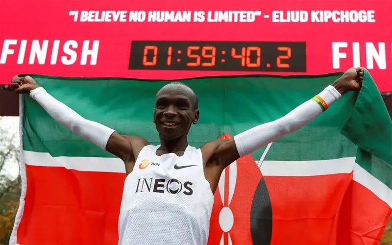 INEOS 1:59 challenge: Kenya's Eliud Kipchoge after becoming the first marathoner ever to run the race in less than two hours in Vienna, Austria on October 12, 2019