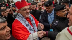 Latin Patriarch of Jerusalem Cardinal Pierbattista Pizzaballa arrives in Bethlehem on Christmas Eve, 2023. | Credit: Marinella Bandini, Catholic News Agency
