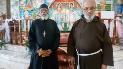 Bishop Musie Ghebreghiorghis and Fr. Vittorio Boria reflect on the secret meaning of St. Anthony of Padua Cathedral in Ethiopia. Credit: CBCE
