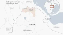 A map showing the Tigray area in northern Ethiopia. / Associated Press.