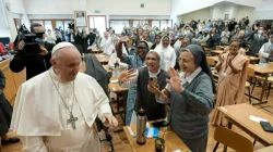 Pope Francis meets with the Salesian Sisters of St. John Bosco in Rome on Oct. 22, 2021. Vatican Media