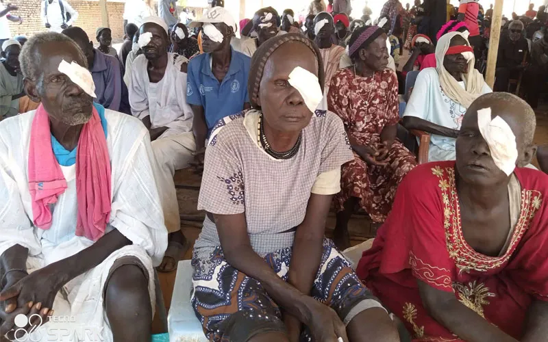 Some patients at previous eye screening campaign in Wau Diocese. Credit: Aquilina Adhel/Akol Yam FM