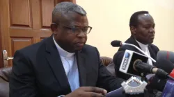 CENCO’s Secretary General, Fr. Donatien Nshole  addressing journalists at Press Conference in DR Congo's capital Kinshasa, Monday, December 16, 2019
