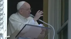 Pope Francis gives his Regina Caeli reflections on Divine Mercy Sunday, April 24, 2022. Vatican Media