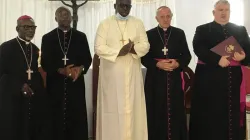 Mons. Severin Nziengui Mangandza (Center), Apostolic Vicar for the Apostolic Vicariate of Makokou in Gabon. Credit: Episcopal Conference of Gabon/Facebook