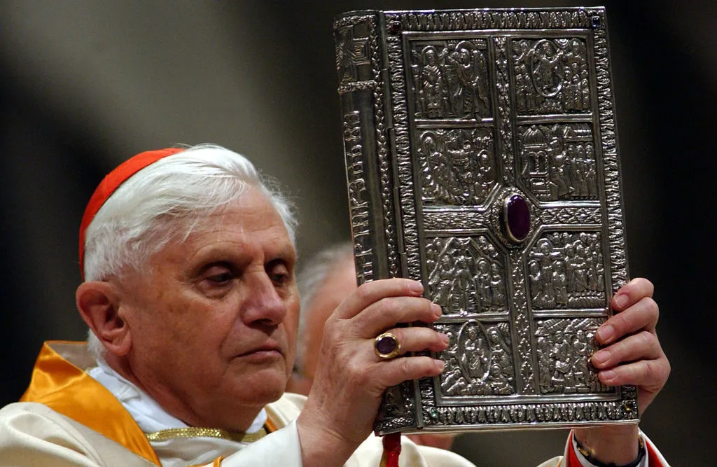 Cardinal Joseph Ratzinger at the Easter Vigil in St. Peter's Basilica on March 26, 2005, in Vatican City. / Photo by Franco Origlia/Getty Images