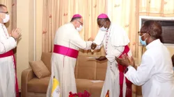 Archbishop Henryk Mieczyslaw Jagodzinski, the new Apostolic Nuncio to Ghana presenting his Letter of Introduction to the President of the Ghana Catholic Bishops’ Conference at the National Catholic Secretariat on Wednesday, September 9, 2020. / National Catholic Secretariat.
