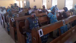 Parishioners of St. Anthony of Padua Parish at 3-Town Denu in the Keta-Akatsi Diocese seated at Mass on June 7 after three months of restrictions. / Cephas Afornu