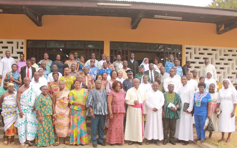 Bishop Joseph Afrifah-Agyekum of Koforidua Diocese alongside members of Association of Catholic Heads of Higher Institutions (ACHHI) in Ghana.
